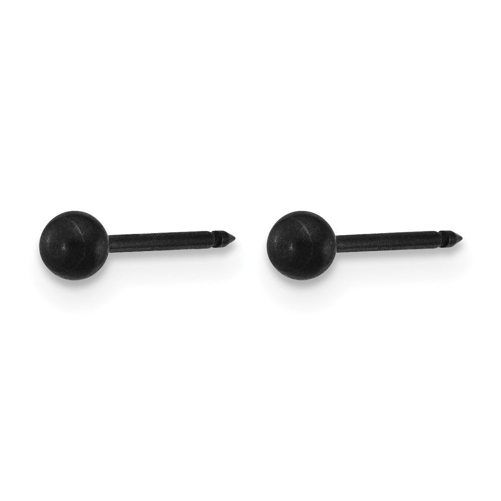 Inverness Stainless Steel Oxidized 3mm Ball Earrings