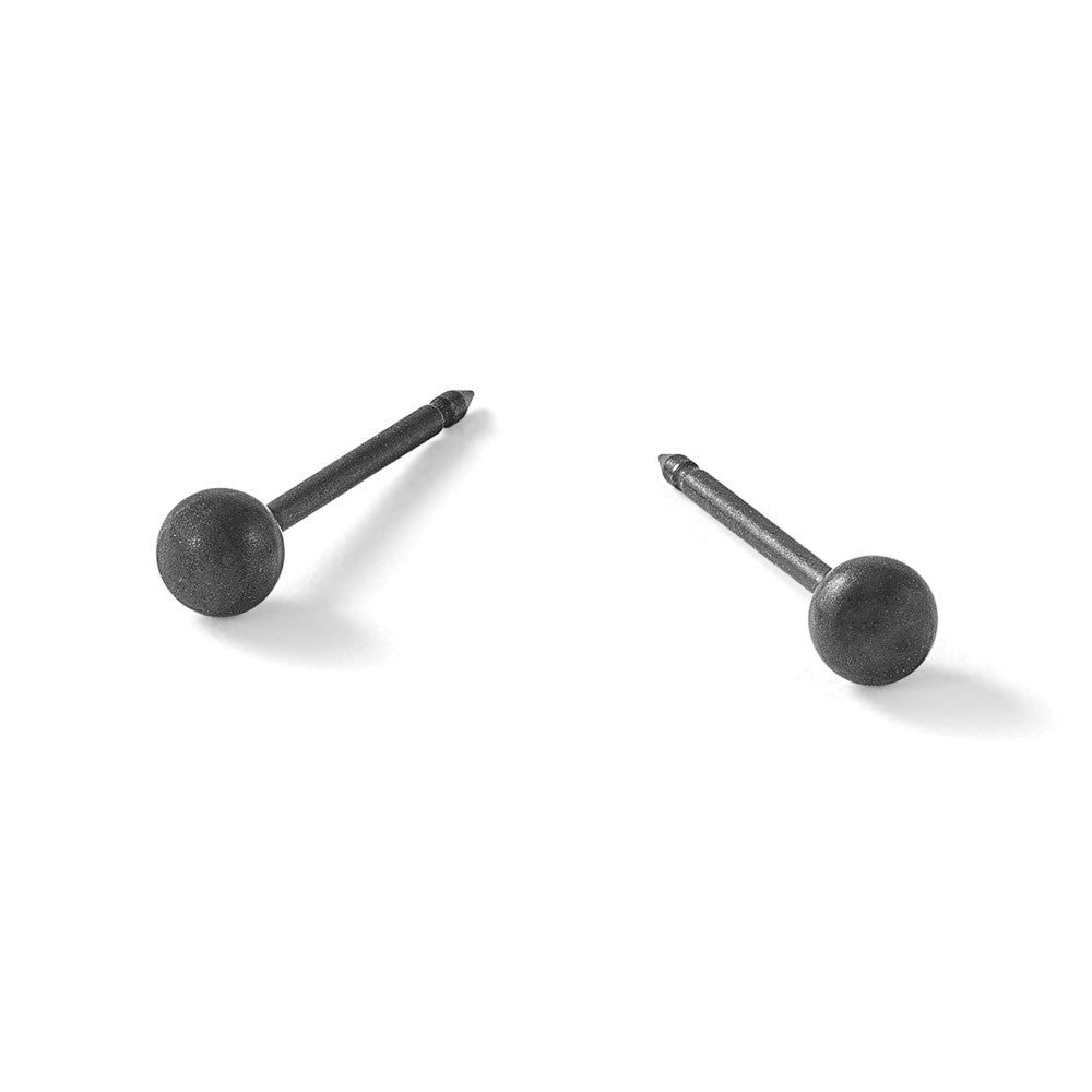 Inverness Stainless Steel Oxidized 3mm Ball Earrings
