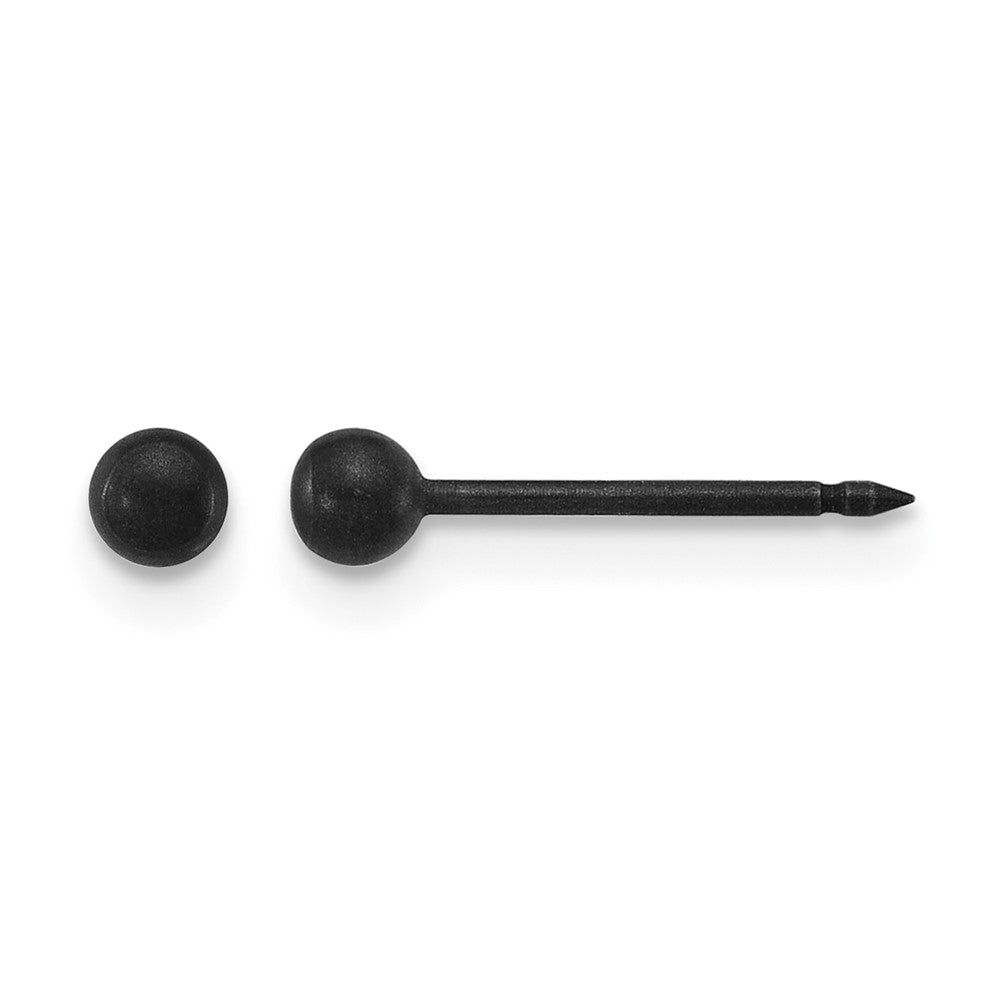 Inverness Stainless Steel Oxidized 3mm Ball Earrings