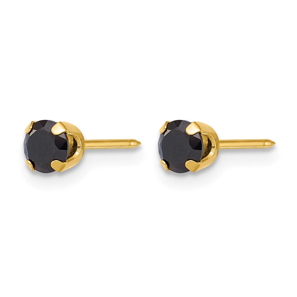 Inverness 14k Polished 4mm Black CZ Stud Earrings