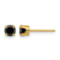 Inverness 14k Polished 4mm Black CZ Stud Earrings