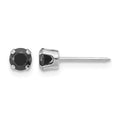 Inverness 14k Polished White Gold 4mm Black CZ Stud Earrings