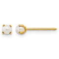 Inverness 14k 3mm Simulated Pearl Post Earrings