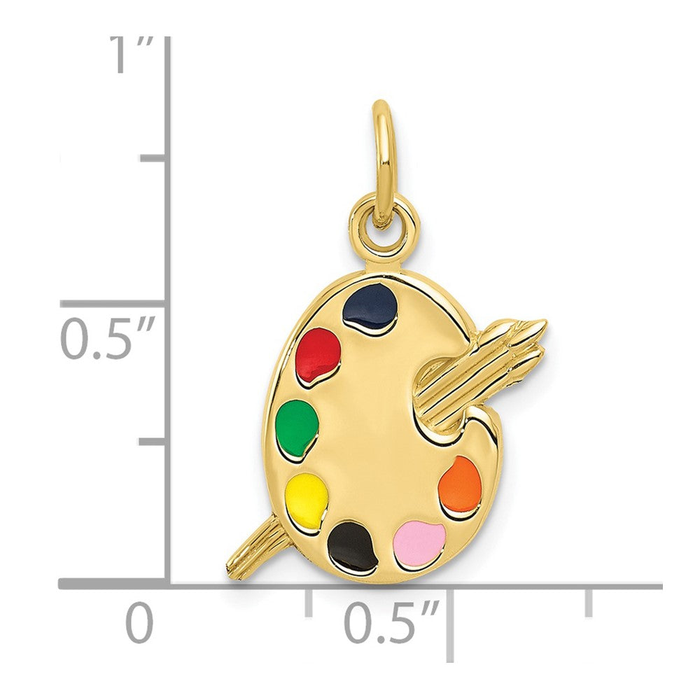 10k Enameled Artist Palette Charm