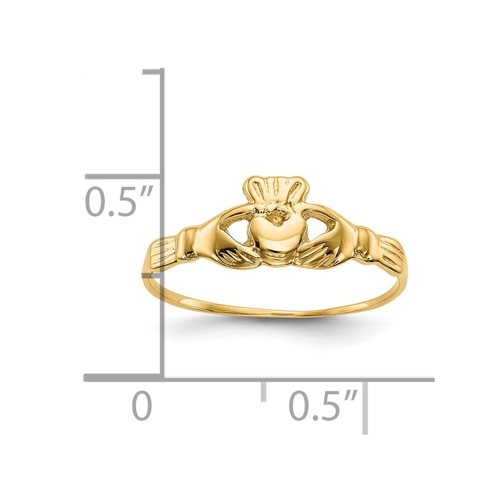 10K Childs Polished Claddagh Ring