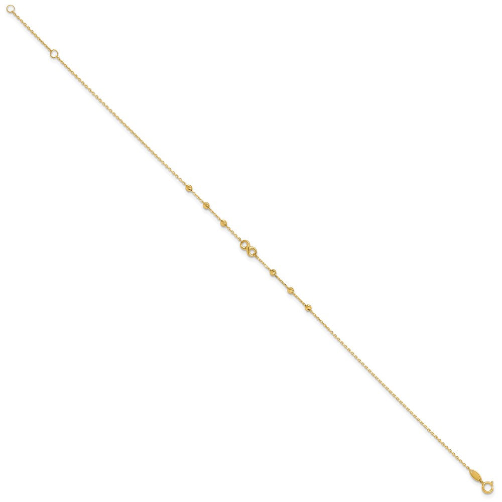 10K Infinity Symbol 10in Plus 1in ext. Anklet