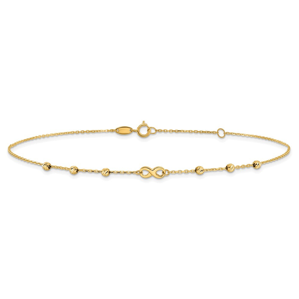 10K Infinity Symbol 10in Plus 1in ext. Anklet