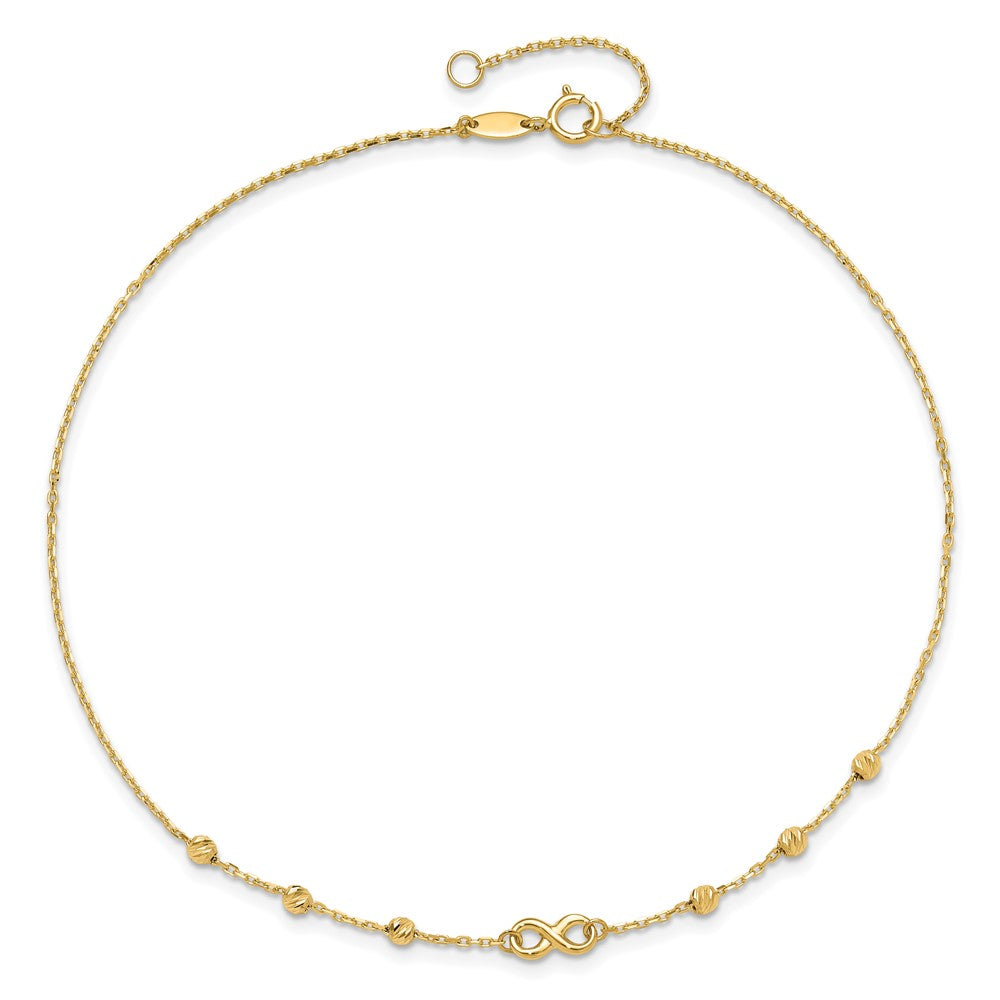10K Infinity Symbol 10in Plus 1in ext. Anklet