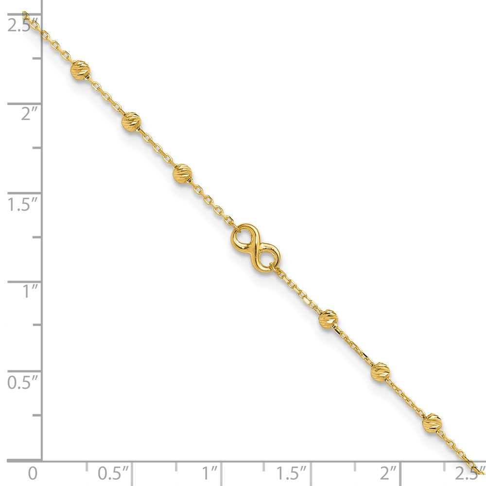 10K Infinity Symbol 10in Plus 1in ext. Anklet