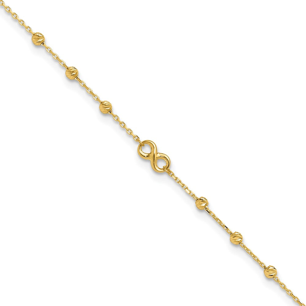 10K Infinity Symbol 10in Plus 1in ext. Anklet