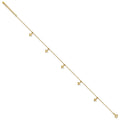 10k Polished Diamond-cut Stars Dangle Stations 9 Plus 1in ext. Anklet
