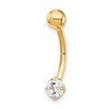 10k W/5mm Round CZ Belly Dangle