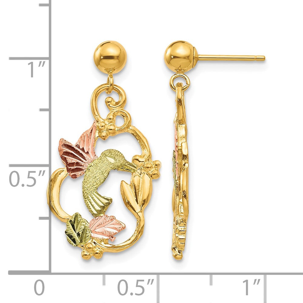10k Tri-color Black Hills Gold Post Earrings
