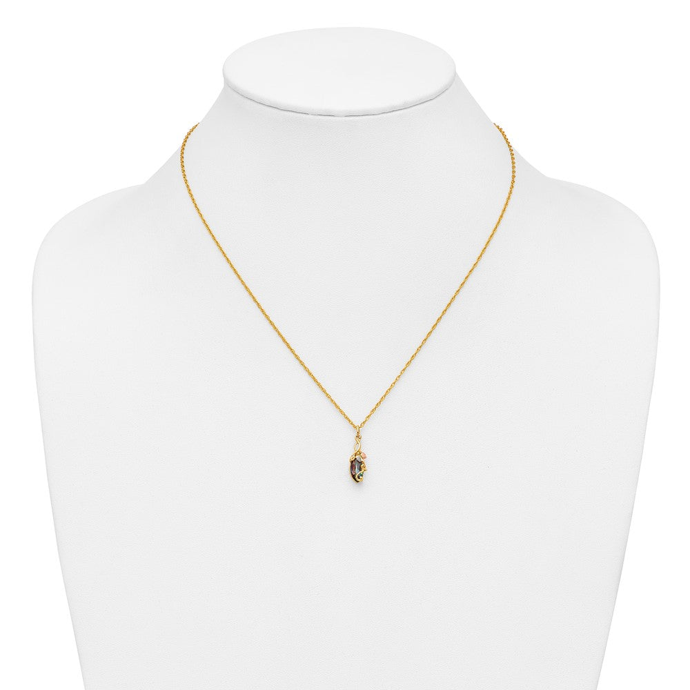 10k Tri-color Black Hills Gold Mystic Topaz Necklace