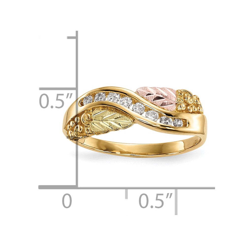 10k Tri-Color Black Hills Gold Diamond Ring