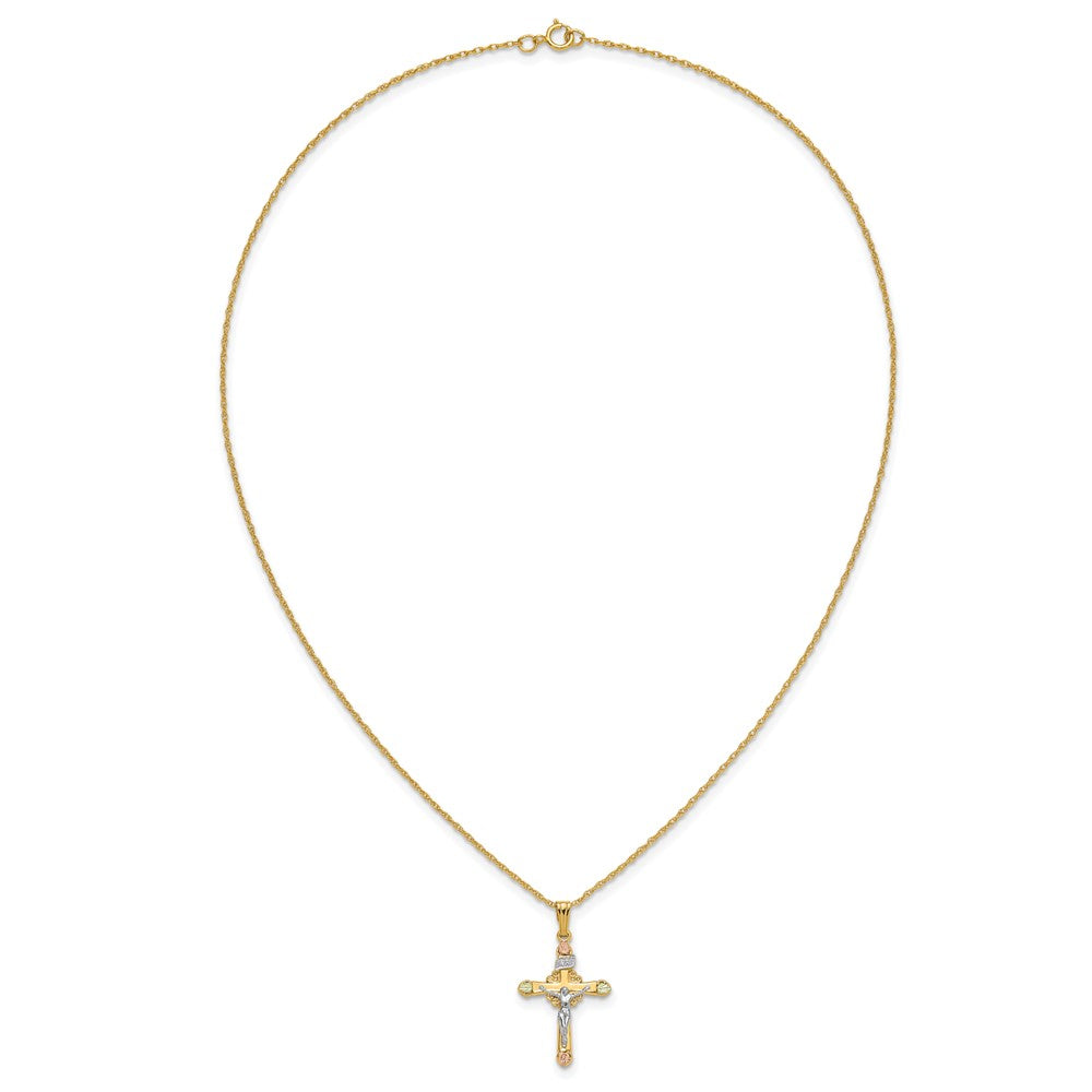 10k & 12k Black Hills Gold Crucifix Necklace