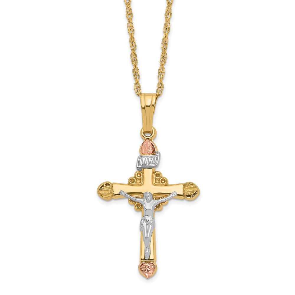 10k & 12k Black Hills Gold Crucifix Necklace