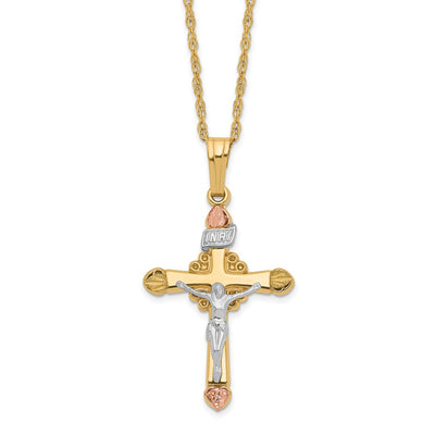10k & 12k Black Hills Gold Crucifix Necklace