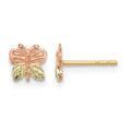 10k Tri-Color Black Hills Gold Butterfly Earrings