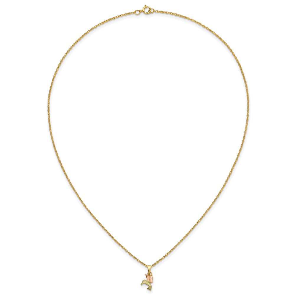 10k Tri-Color Black Hills Gold Hummingbird Necklace