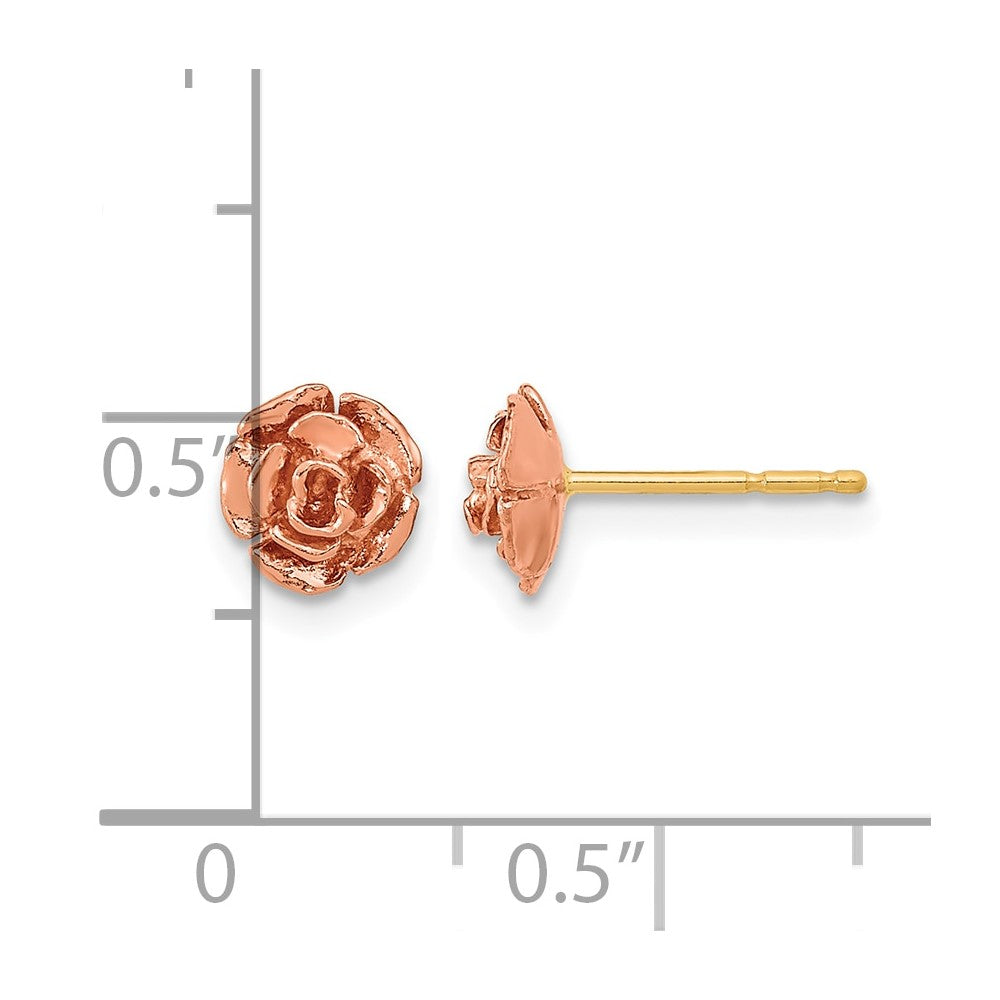 10k Two-tone Black Hills Gold Rose Post Earrings