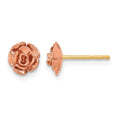 10k Two-tone Black Hills Gold Rose Post Earrings