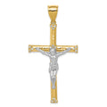 10K w/Rhodium CZ Crucifix Pendant