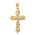 10K w/Rhodium Crucifix Pendant