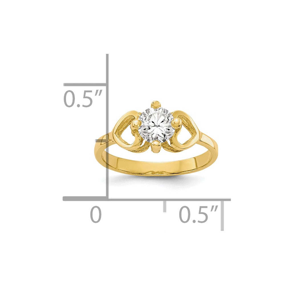 10k CZ Polished Baby Ring