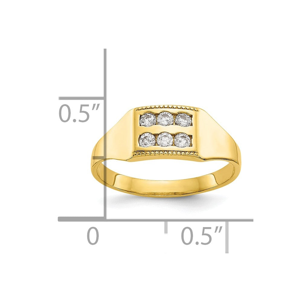 10k CZ Polished Child's Ring