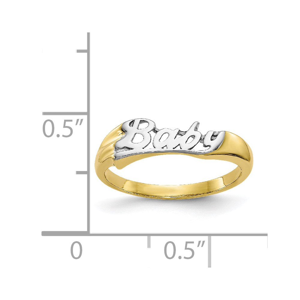 10K w/ Rhodium BABY Child's Ring