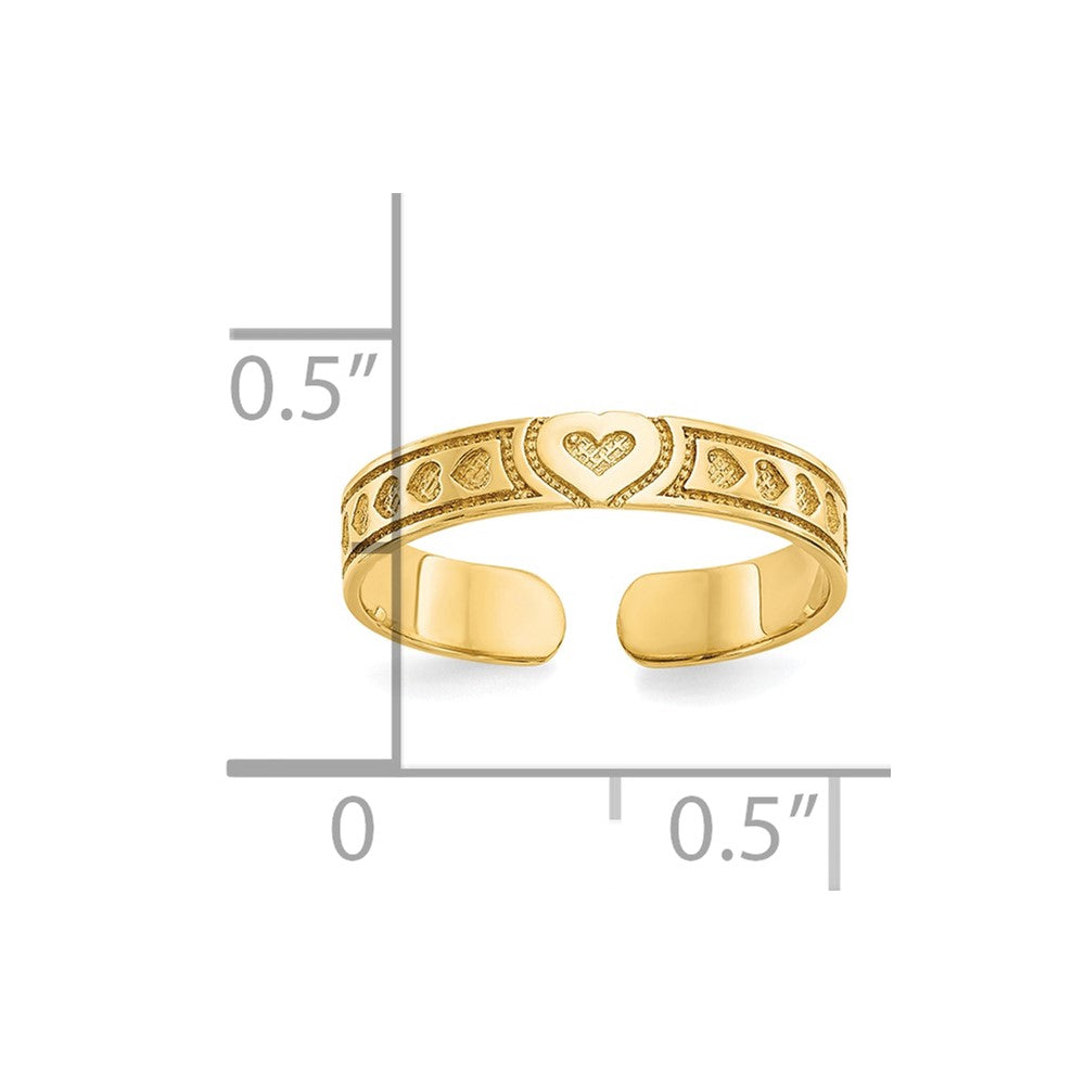 10k Heart Toe Ring