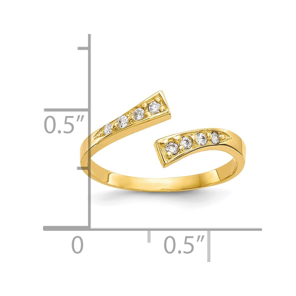 10k CZ Toe Ring