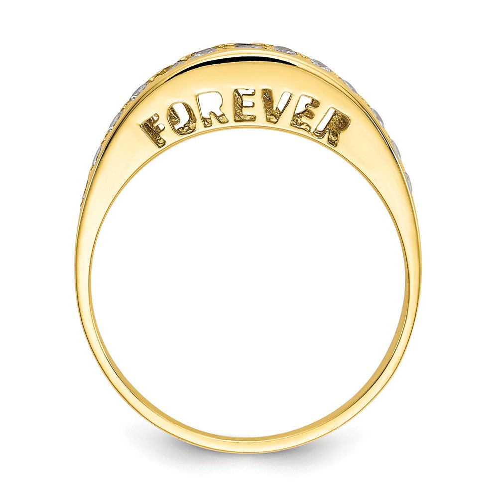 10k I LOVE YOU FOREVER CZ Ring