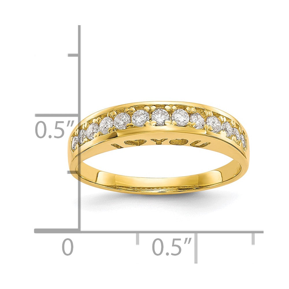 10k I LOVE YOU FOREVER CZ Ring