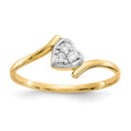 10K w/Rhodium CZ Heart Ring