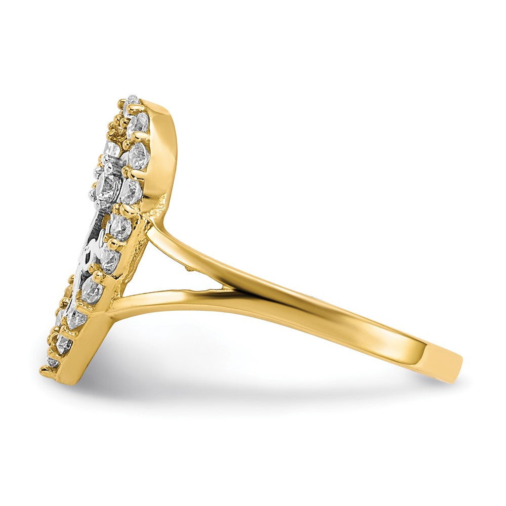 10K w/White Rhodium I LOVE YOU CZ Heart Ring