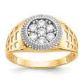 10K w/Rhodium Men'S CZ Cluster Ring