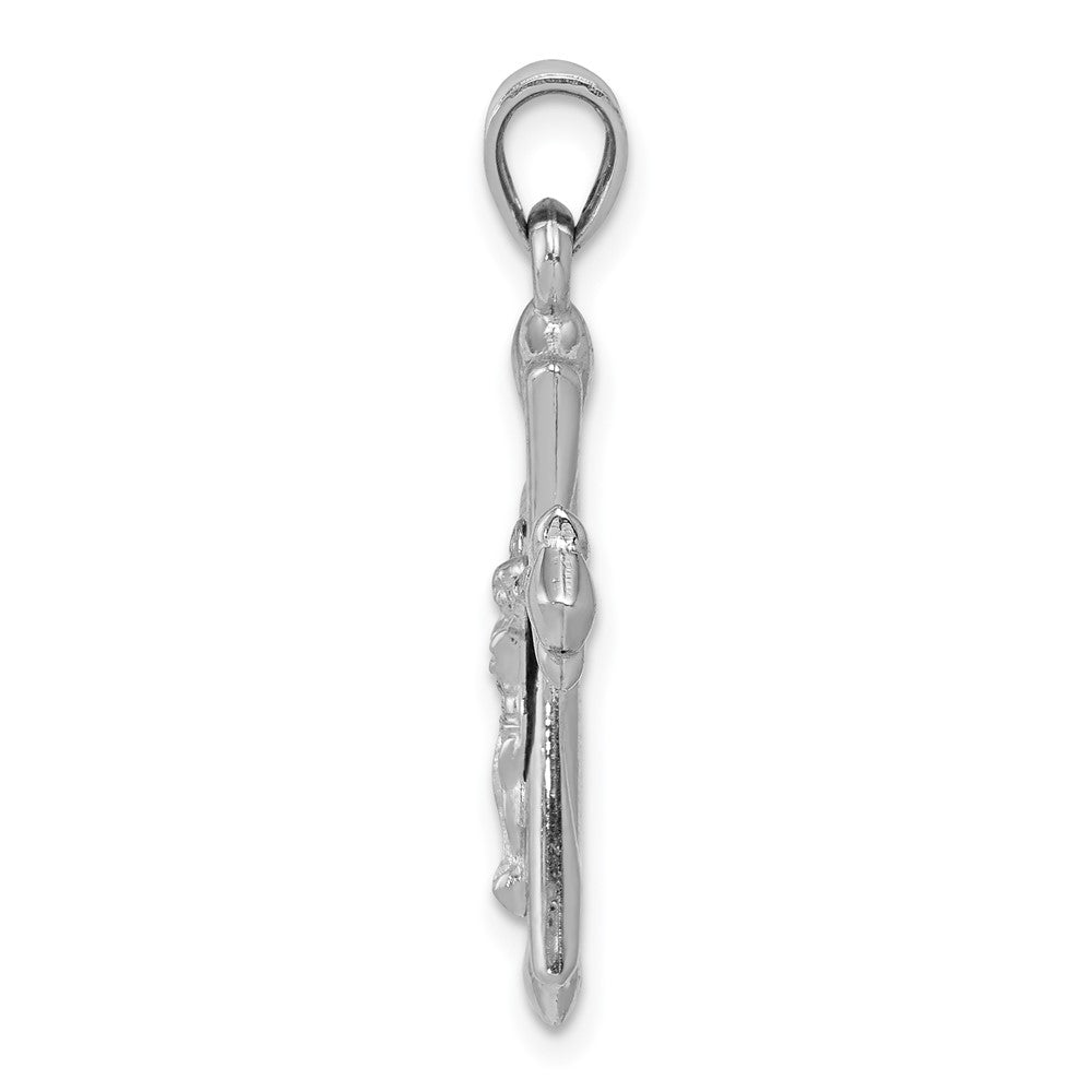 10k White Gold Reversible Crucifix /Cross Pendant