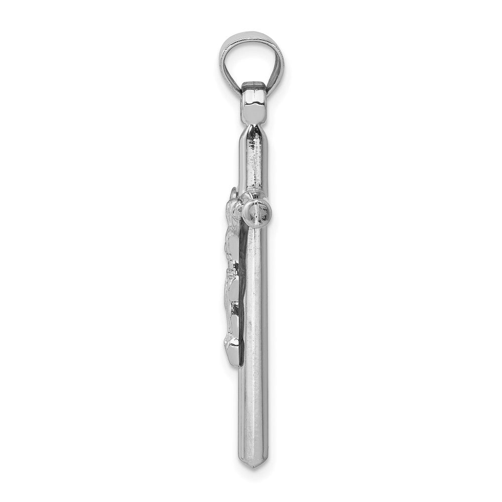 10k White Gold Crucifix Pendant