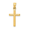 10k Polished Solid Cross Pendant