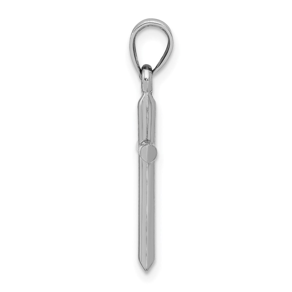 10k White Gold Hollow Cross Pendant