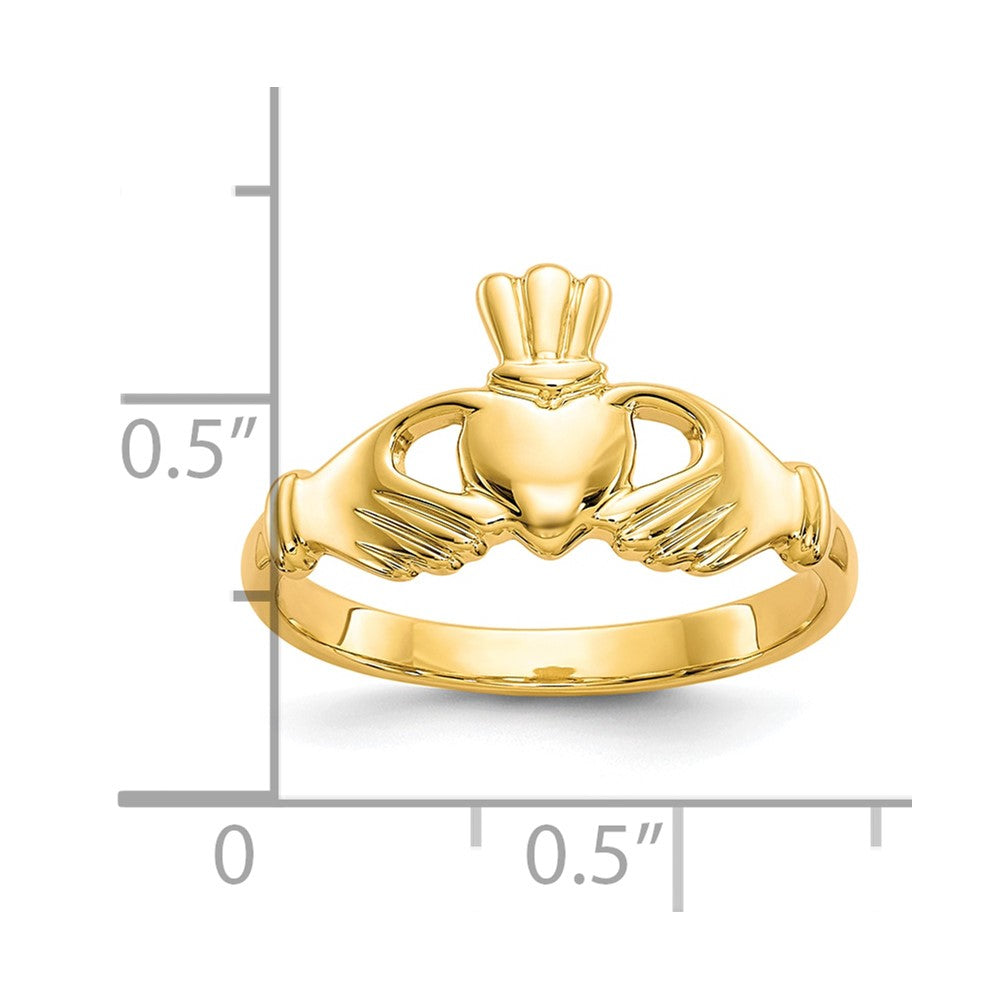 10k Polished Claddagh Ring