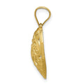 10K Diamond-cut Filigree Heart Charm