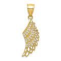 10K CZ Micropave Angel Wing Pendant