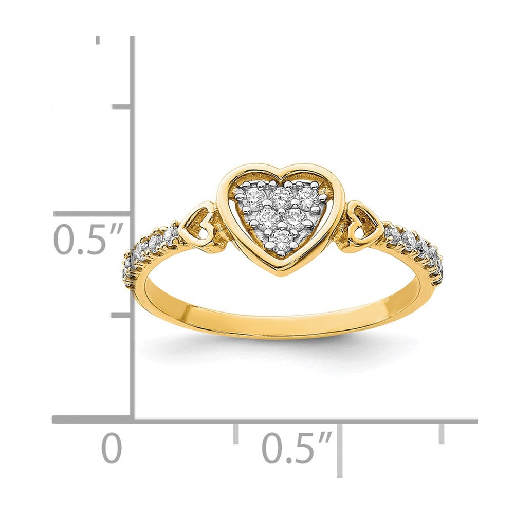 10K CZ Fancy Heart Ring
