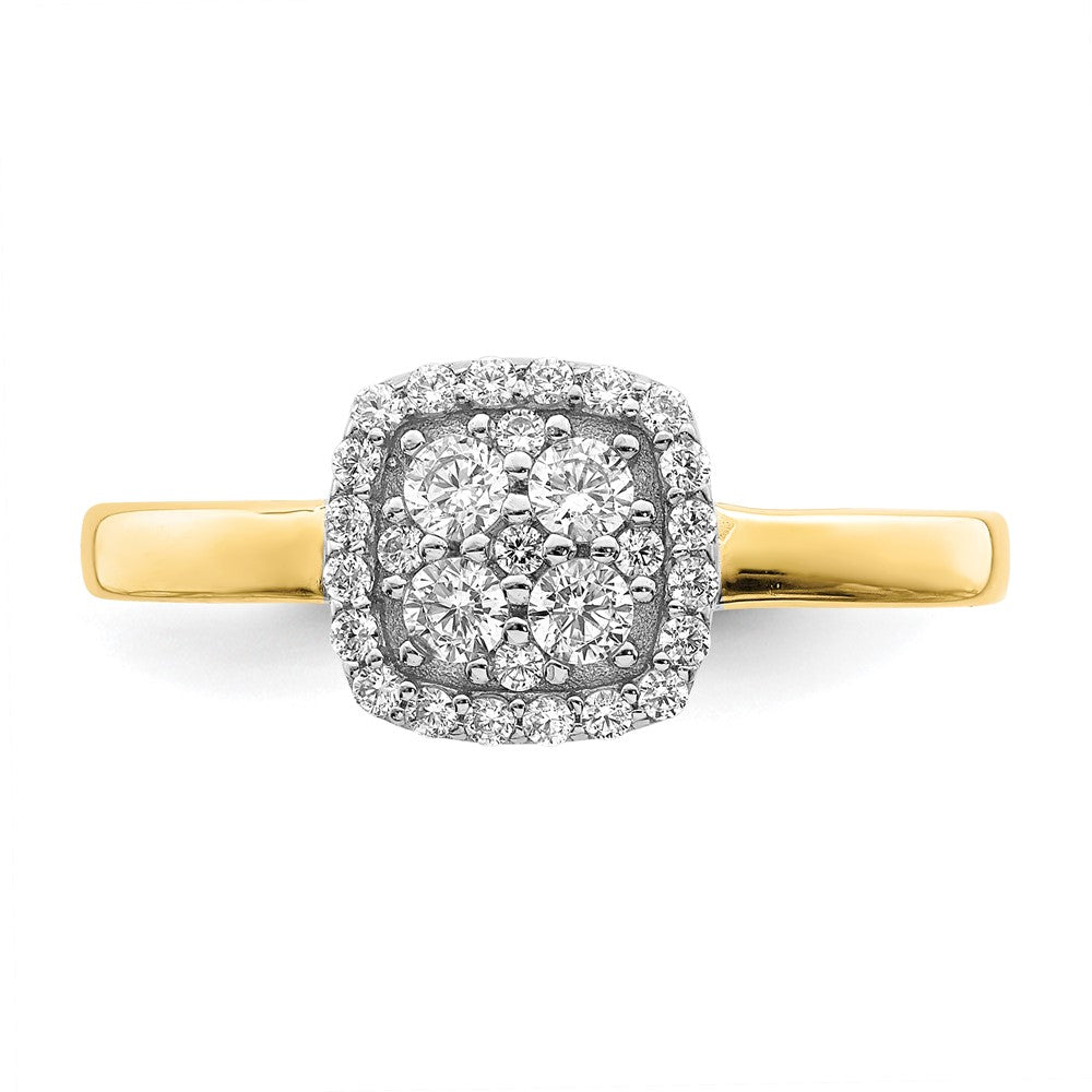 10K Square CZ Fancy Ring