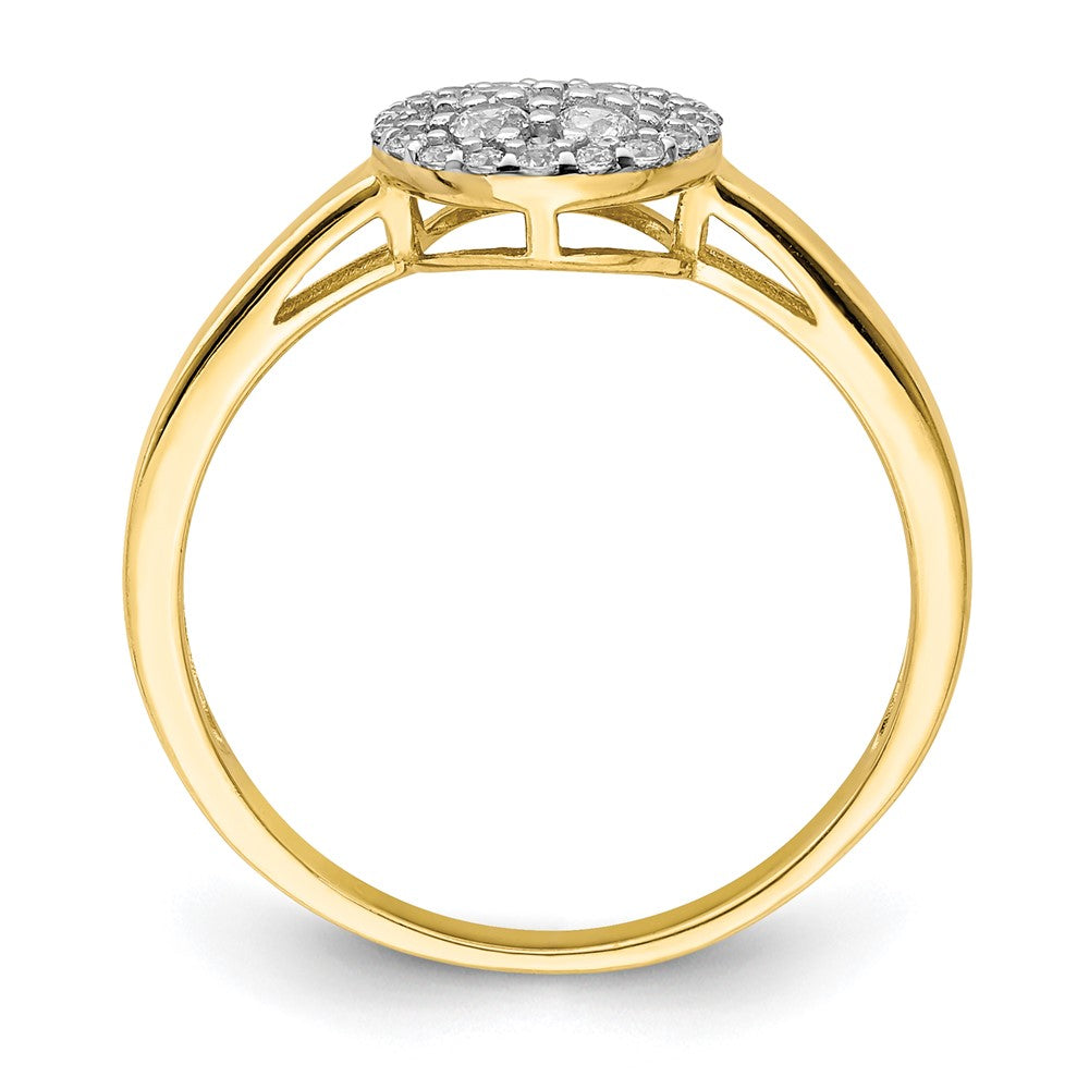 10K Circle CZ Fancy Ring