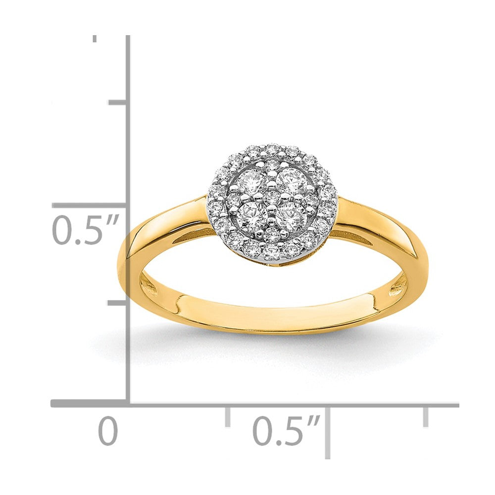 10K Circle CZ Fancy Ring