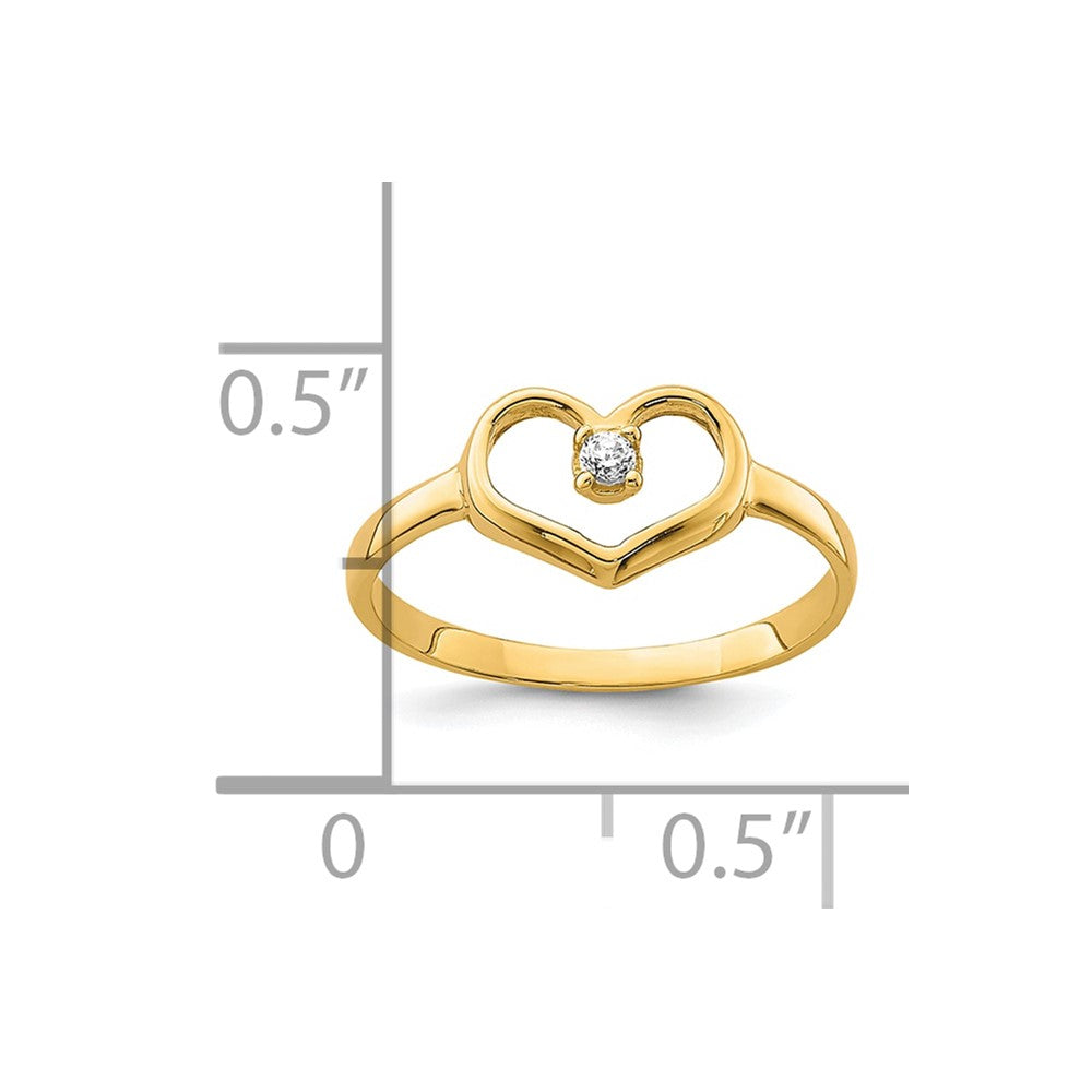 10K CZ Heart Baby Ring